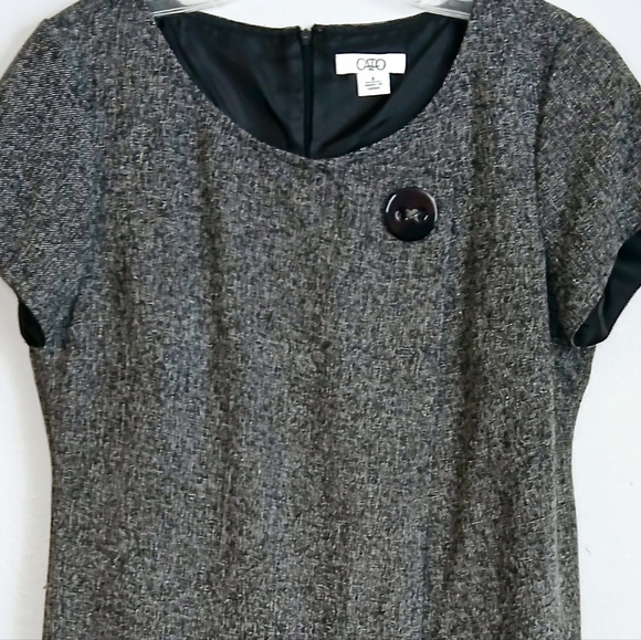 Cato Dress Women's Size 8 Sheath Black and Gray Short Sleeve - Picture 3 of 10